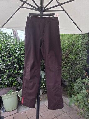Prada Women Dark Brown Cargo Pants with Red Tab 44.